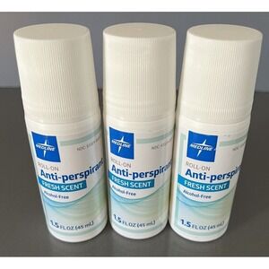 3 Medline Roll On Anti-Perspirant Fresh Scent 1.5 FL OZ Alcohol Free‎ EXP 01/27